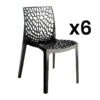 Lot De 6 Chaises Empilables DIADEME - Polypropylène - Gris Anthracite -Mobilia Boutique chaise 452275