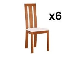 Lot De 6 Chaises DOMINGO - Hêtre Massif Chêne