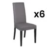 Lot De 6 Chaises TACOMA - Simili Gris & Pieds Noirs 2 Lot De 6 Chaises TACOMA - Simili Gris & Pieds Noirs -Mobilia Boutique chaise 452295