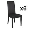 Lot De 6 Chaises TACOMA - Simili Noir & Pieds Noirs -Mobilia Boutique chaise 452297