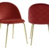 Lot De 2 Chaises - Velours Et Métal Doré - Terracotta - MELBOURNE -Mobilia Boutique chaise 452375