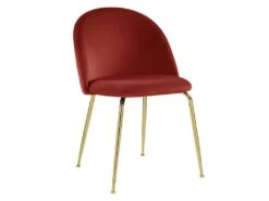 Lot De 6 Chaises - Velours Et Métal Doré - Terracotta - MELBOURNE -Mobilia Boutique chaise 452417