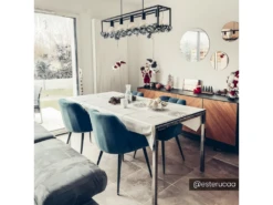 Lot De 2 Chaises Avec Accoudoirs - Velours Et Métal - Bleu - PEGA De Pascal MORABITO -Mobilia Boutique chaise 452595