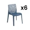 Lot De 6 Chaises Empilables DIADEME - Polypropylène - Bleu Prusse -Mobilia Boutique chaise 452607