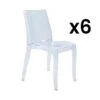 Lot De 6 Chaises Empilables LUCINDA - Polycarbonate - Cristal -Mobilia Boutique chaise 452633