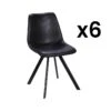 Lot De 6 Chaises LUBINE - Simili - Noir -Mobilia Boutique chaise 452665