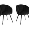 Lot De 2 Chaises VADIM De Pascal MORABITO - Velours Et Métal - Noir -Mobilia Boutique chaise 453637