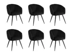 Lot De 6 Chaises VADIM De Pascal MORABITO - Velours Et Métal - Noir -Mobilia Boutique chaise 453663