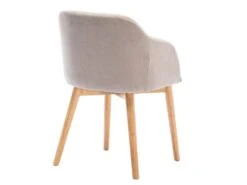 Lot De 2 Chaises Avec Accoudoirs - Tissu Et Hévéa - Beige - JELISA -Mobilia Boutique chaise 4577849