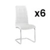 Lot De 6 Chaises NADYA - Simili - Blanc -Mobilia Boutique chaise 480265