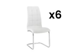 Lot De 6 Chaises NADYA - Simili - Blanc
