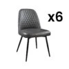 Lot De 6 Chaises JOPLIN - Simili & Métal - Anthracite -Mobilia Boutique chaise 480271