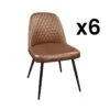 Lot De 6 Chaises JOPLIN - Simili & Métal - Marron -Mobilia Boutique chaise 480273