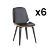 Lot De 6 Chaises SANTAREM - Simili - Noyer Et Noir -Mobilia Boutique chaise 480293