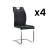 Lot De 4 Chaises WINCH - Simili Noir & Blanc - Pieds En Métal Chromé -Mobilia Boutique chaise 480303