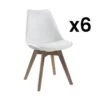 Lot De 6 Chaises JODY - Polypropylène Hêtre - Blanc -Mobilia Boutique chaise 480315