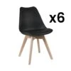 Lot De 6 Chaises JODY - Polypropylène Et Hêtre - Noir -Mobilia Boutique chaise 480443