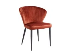 Lot De 2 Chaises CRUSTI - Velours Et Métal - Terracotta -Mobilia Boutique chaise 480477