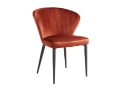 Lot De 6 Chaises CRUSTI - Velours Et Métal - Terracotta -Mobilia Boutique chaise 480497