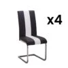 Lot De 4 Chaises En Simili TRINITY De Pascal MORABITO - Simili - Noir & Blanc