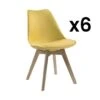 Lot De 6 Chaises JODY - Polypropylène Et Hêtre - Jaune -Mobilia Boutique chaise 485457