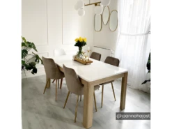 Lot De 2 Chaises MASURIE - Velours Et Métal Doré - Taupe -Mobilia Boutique chaise 485645