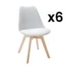 Lot De 6 Chaises JODY - Polypropylène Et Hêtre - Gris Clair -Mobilia Boutique chaise 491679
