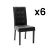 Lot De 6 Chaises VILLOSA - Simili Noir & Pieds Bois Noir -Mobilia Boutique chaise 491681
