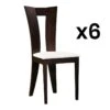 Lot De 6 Chaises TIFFANY - Hêtre Massif - Coloris : Wengé Et Blanc -Mobilia Boutique chaise 491767