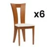 Lot De 6 Chaises TIFFANY - Hêtre Massif - Coloris : Chêne Et Blanc -Mobilia Boutique chaise 491769