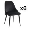 Lot De 6 Chaises - Velours Et Métal - Noir - EZRA -Mobilia Boutique chaise 491777