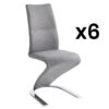 Lot De 6 Chaises ENIO - Tissu Et Métal - Gris -Mobilia Boutique chaise 491781