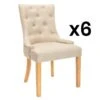 Lot De 6 Chaises JOLIA - Tissu Et Pieds Bois - Beige -Mobilia Boutique chaise 491795