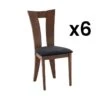 Lot De 6 Chaises TIFFANY - Hêtre Massif - Coloris : Noyer Et Expresso -Mobilia Boutique chaise 491839