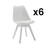 Lot De 6 Chaises JODY - Polypropylène Et Hêtre - Blanc Et Pieds Blanc -Mobilia Boutique chaise 491849