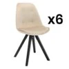 Lot De 6 Chaises Scandinaves ANEYA - Velours & Pieds Hévéa - Beige 1 Lot De 6 Chaises Scandinaves ANEYA - Velours & Pieds Hévéa - Beige -Mobilia Boutique chaise 491913