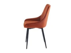 Lot De 6 Chaises - Velours Et Métal Noir - Terracotta - MASURIE -Mobilia Boutique chaise 497729
