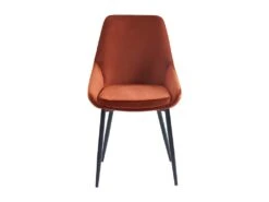 Lot De 6 Chaises - Velours Et Métal Noir - Terracotta - MASURIE -Mobilia Boutique chaise 497731