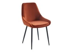 Lot De 6 Chaises - Velours Et Métal Noir - Terracotta - MASURIE -Mobilia Boutique chaise 497735