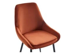 Lot De 6 Chaises - Velours Et Métal Noir - Terracotta - MASURIE -Mobilia Boutique chaise 497737