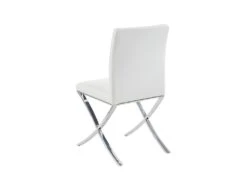 Lot De 2 Chaises - Simili Et Acier Inoxydable - Blanc - CALY -Mobilia Boutique chaise 497809