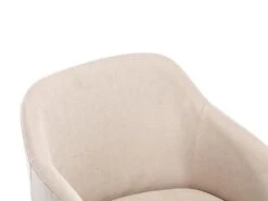 Lot De 2 Chaises Avec Accoudoirs - Tissu Et Hévéa - Beige - JELISA -Mobilia Boutique chaise 500529