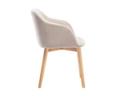 Lot De 2 Chaises Avec Accoudoirs - Tissu Et Hévéa - Beige - JELISA -Mobilia Boutique chaise 500533