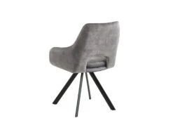 Lot De 2 Chaises Avec Accoudoirs - Velours Et Métal - Gris - KELINE -Mobilia Boutique chaise 506953