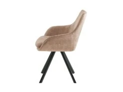 Lot De 2 Chaises Avec Accoudoirs - Velours Et Métal - Beige - KELINE -Mobilia Boutique chaise 506997