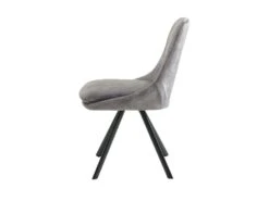 Lot De 2 Chaises - Velours Et Métal - Gris - KELINE -Mobilia Boutique chaise 507089