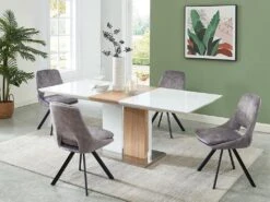 Lot De 2 Chaises - Velours Et Métal - Gris - KELINE -Mobilia Boutique chaise 507099