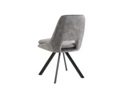 Lot De 6 Chaises - Velours Et Métal - Gris - KELINE -Mobilia Boutique chaise 507107