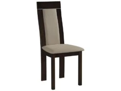 Lot De 2 Chaises BELINDA - Hêtre Et Tissu - Coloris : Noyer Et Beige -Mobilia Boutique chaise 514173