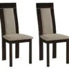 Lot De 2 Chaises BELINDA - Hêtre Et Tissu - Coloris : Noyer Et Beige -Mobilia Boutique chaise 514181